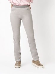 Rosner Spodnie w kolorze szarym rozmiar: 48. Szare spodnie materiałowe Rosner, na imprezę, bez wzorów, z materiału, z podwyższonym stanem. Za 152.99 zł.