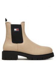 Tommy Jeans Sztyblety Tjw Chelsea Boot Wl EN0EN02826 Écru. Botki Tommy Jeans, bez wzorów, z jeansu, bez obcasa, na płaskiej podeszwie, bez zapięcia. Za 749.99 zł.