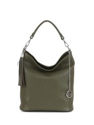 Mia Tomazzi Skórzana torebka "Sabaudia" w kolorze khaki - 26 x 28 x 12 cm rozmiar: onesize. Brązowe torby na ramię Mia Tomazzi, bez wzorów, z materiału, na ramię, bez dodatków. Za 285.95 zł.