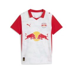 Młodzieżowa koszulka domowa FC Red Bull Salzburg 25/26 PUMA White Red. Biała bluzki Puma, m, bez wzorów, młodzieżowe, bez kołnierzyka, bez ramiączek. Za 349.00 zł.