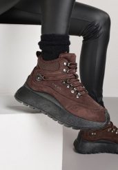Brązowe Sportowe Sneakersy Śniegowce Vices na Grubej Podeszwie Nellsana. Brązowe obuwie sportowe Born2be, z jeansu. Za 119.99 zł.
