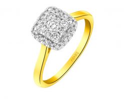 Pierścionek z żółtego złota z diamentami - 0,33 ct - próba 585. Żółte pierścionki Apart, z diamentem, złote. Za 4,890.00 zł.