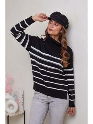 Soft Cashmere Golf w kolorze czarno-białym rozmiar: 38/40. Czarne golfy Soft Cashmere, bez wzorów, bez ramiączek. Za 114.44 zł.