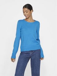 Vila Sweter Ril 14054177 Niebieski Regular Fit. Niebieskie swetry Vila, xs, bez wzorów, z syntetyku, bez ramiączek. Za 69.99 zł.