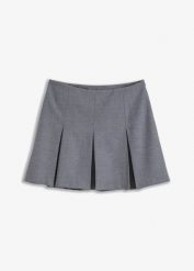 Spódnica mini z mieszanki wiskozy. Szare spódnice bonprix, bez wzorów, z wiskozy, mini. Za 114.99 zł.