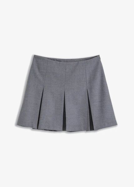Spódnica mini z mieszanki wiskozy. Szare spódnice bonprix, bez wzorów, z wiskozy, mini. Za 114.99 zł.