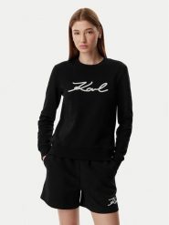 KARL LAGERFELD Bluza B2W20010 Czarny Regular Fit. Czarne bluzy KARL LAGERFELD, l, bez wzorów, z bawełny, bez kaptura. Za 829.99 zł.