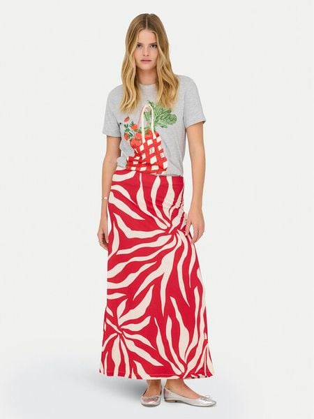 ONLY Spódnica maxi Chigo Sakura 15366894 Czerwony Regular Fit. Czerwone spódnice Only, s, bez wzorów, z syntetyku, maxi. Za 82.99 zł.
