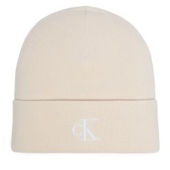 Czapka Calvin Klein. Białe czapki Calvin Klein, bez wzorów. Za 129.99 zł.