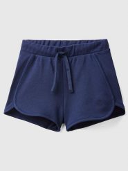 Benetton Szorty w kolorze granatowym rozmiar: 98. Niebieskie szorty Benetton, bez wzorów, z bawełny. Za 28.95 zł.