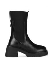 Gino Rossi Sztyblety AMI-01W4-002 Czarny. Czarne botki Gino Rossi, bez wzorów, ze skóry, bez obcasa, na słupku, bez zapięcia. Za 399.99 zł.