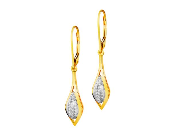 Złote kolczyki z cyrkoniami. Żółte kolczyki Apart, z cyrkonią, złote. Za 1,299.00 zł.