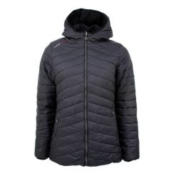 Damska kurtka puchowa dwustronna parka Peak Mountain Asario. Czarne kurtki Peak Mountain, na zimę, z puchu, bez kaptura. W wyprzedaży za 451.50 zł.