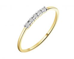 Pierścionek z żółtego i białego złota z diamentami - 0,02 ct - próba 585. Białe pierścionki Apart, z diamentem, złote. Za 1,259.00 zł.
