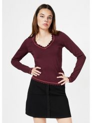 4funkyflavours Sweter w kolorze bordowym rozmiar: L. Czerwone swetry 4funkyflavours, l, bez wzorów, bez ramiączek. Za 153.63 zł.