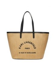 KARL LAGERFELD Torebka A2W30245 Beżowy. Brązowe shopper KARL LAGERFELD, bez wzorów, z materiału, bez dodatków. Za 839.99 zł.
