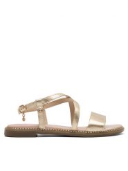 Lasocki Sandały KATE RST-KATE-01 Złoty. Żółte sandały Lasocki, bez wzorów, ze skóry, bez obcasa, na płaskiej podeszwie, bez zapięcia. Za 139.99 zł.