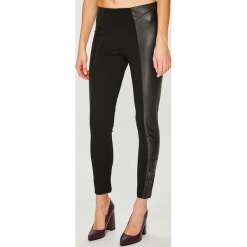 Desigual - Legginsy. Czarne legginsy Desigual, m, bez wzorów, z dzianiny. W wyprzedaży za 279.90 zł.