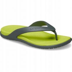 Japonki Dla Dorosłych Crocs Coast Flip. Szare klapki Crocs, bez wzorów, z materiału, bez obcasa. Za 139.99 zł.