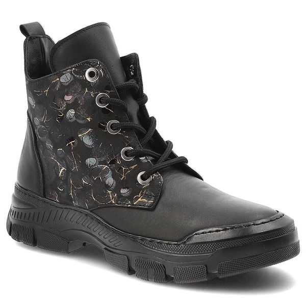 Czarne Botki Artiker Modne Obuwie Damskie. Czarne botki Artiker, bez wzorów, ze skóry, bez obcasa, bez zapięcia. Za 263.99 zł.