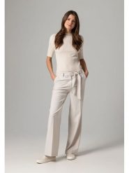 More & More Spodnie w kolorze kremowym rozmiar: 44. Brązowe spodnie materiałowe More & More, bez wzorów, z materiału. Za 156.98 zł.