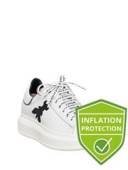 Patrizia Pepe Skórzane sneakersy w kolorze białym rozmiar: 38. Białe trampki Patrizia Pepe, bez wzorów, ze skóry, bez zapięcia. Za 436.95 zł.