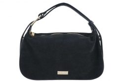 Elegancka torebka zamszowa na ramię - Czarna. Czarne torby na ramię Barberini's, bez wzorów, ze skóry, eleganckie, do ręki, małe, matowe, bez dodatków. Za 217.99 zł.