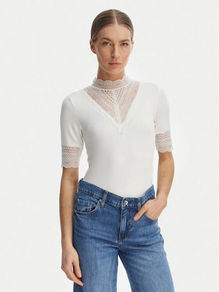 ONLY Bluzka Tilde 15335353 Biały Slim Fit. Białe bluzki Only, l, bez wzorów, z wiskozy, bez kołnierzyka, bez ramiączek. Za 107.99 zł.