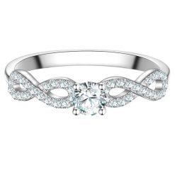 Trilani Pierscionek z Srebra Sterling w srebrze z Cyrkonia Pierścionki 1 ct Damski. Białe pierścionki Trilani, z cyrkonią, srebrne. Za 189.99 zł.