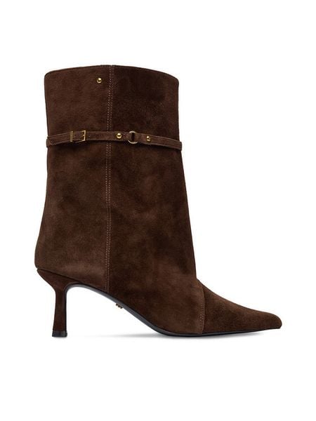 GINO ROSSI Botki EO-LS6531-04 Brązowy ciemny. Brązowe botki Gino Rossi, bez wzorów, ze skóry, bez obcasa, na szpilce, bez zapięcia. Za 399.99 zł.