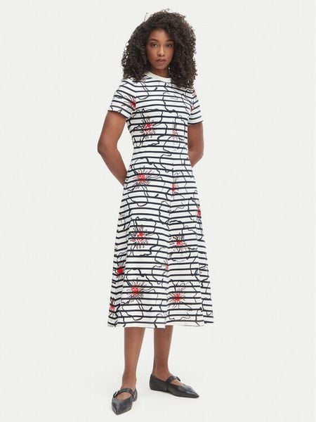 Tommy Hilfiger Sukienka codzienna WW0WW50825 Kolorowy Regular Fit. Sukienki TOMMY HILFIGER, na co dzień, s, bez wzorów, z bawełny, bez kołnierzyka, bez ramiączek, proste. Za 369.99 zł.