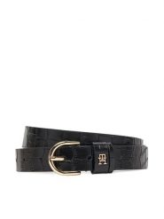 Tommy Hilfiger Pasek Damski Essential Effortless 2.5 Croc Go AW0AW17755 Czarny. Czarne paski TOMMY HILFIGER, bez wzorów, ze skóry. Za 239.99 zł.