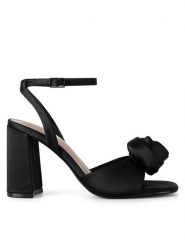 JENNY Sandały CWBFS24-15 Czarny. Czarne sandały Jenny, bez wzorów, z materiału, bez obcasa, na słupku, bez zapięcia. Za 149.99 zł.