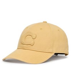 Czapka z daszkiem Coach. Brązowe czapki Coach, bez wzorów. Za 209.99 zł.