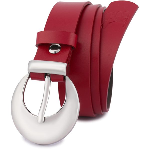 Pasek skórzany BELTIMORE r.100-115 cm O01 czerwony. Czerwone paski bez wzorów. Za 49.90 zł.