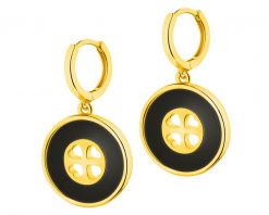 Kolczyki z mosiądzu pozłacane z agatami - koło, serce. Kolczyki Artelioni, pozłacane. Za 299.00 zł.