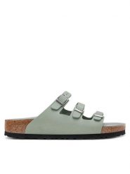 Birkenstock Klapki Florida Fresh 1029450 Szary. Szare klapki Birkenstock, bez wzorów, z nubiku, bez obcasa. Za 389.99 zł.