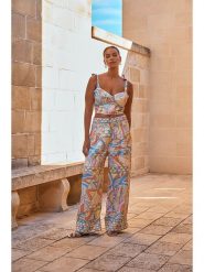 By Malina Spodnie "Leia" ze wzorem rozmiar: L. Spodnie materiałowe By Malina, l, bez wzorów, z materiału. Za 176.91 zł.