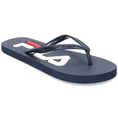 Japonki damskie Fila Troy. Niebieskie klapki Fila, bez wzorów, z materiału, bez obcasa. Za 107.00 zł.