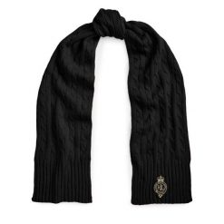Szalik LAUREN RALPH LAUREN. Czarne szaliki Lauren Ralph Lauren, bez wzorów. Za 379.99 zł.