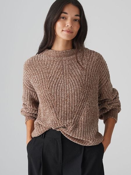 OPUS Sweter w kolorze brązowym rozmiar: 34. Brązowe swetry Opus, bez wzorów, ze splotem, bez ramiączek. Za 144.95 zł.