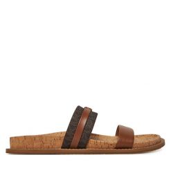 Klapki MICHAEL Michael Kors. Brązowe klapki MICHAEL Michael Kors, bez wzorów, bez obcasa. Za 439.99 zł.