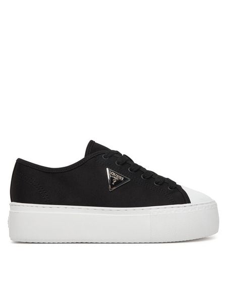 Guess Trampki FLJJZ3 FAB12 Czarny. Czarne trampki Guess, z aplikacjami, z materiału, bez zapięcia. Za 283.99 zł.