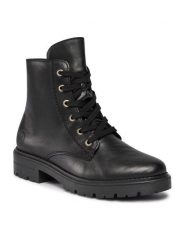 Rieker Botki Z2841-00 Czarny. Czarne botki Rieker, bez wzorów, ze skóry, bez obcasa, na płaskiej podeszwie, bez zapięcia. Za 335.00 zł.