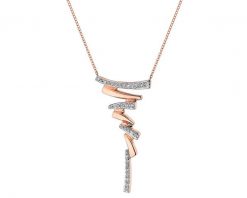 Naszyjnik z różowego złota z diamentami - 0,09 ct - próba 585. Czerwone naszyjniki Apart, z diamentem, złote. Za 2,790.00 zł.