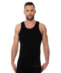Podkoszulek męski bawełniany Brubeck COMFORT COTTON. Czarne kurtki Brubeck, m, bez wzorów, z bawełny, bez kaptura. Za 54.99 zł.