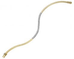 Bransoletka z żółtego złota z brylantami - 18 cm - 0,32 ct - próba 585. Żółte bransoletki Apart, z brylantem, złote. Za 10,590.00 zł.