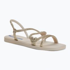 Sandały damskie Ipanema Solar Glow Sand. Białe sandały Ipanema, bez wzorów, z gumy, bez obcasa, bez zapięcia. Za 94.99 zł.
