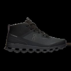 Obuwie trekkingowe On Cloudroam Waterproof Noir. Czarne trekkingi On, z materiału, do biegania. Za 923.10 zł.