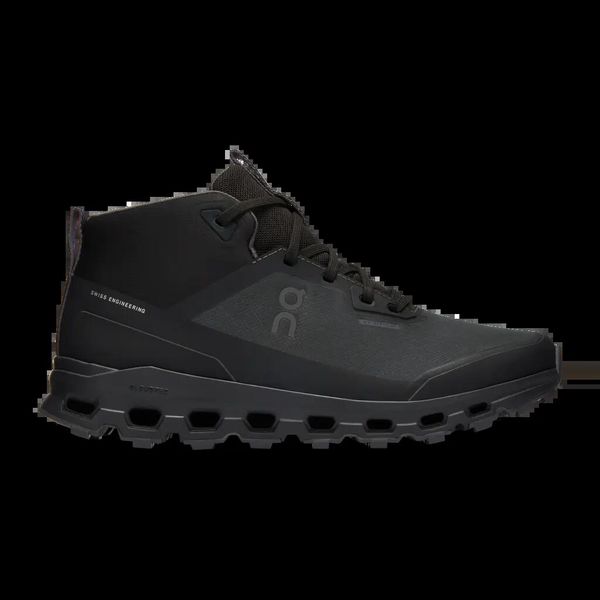 Obuwie trekkingowe On Cloudroam Waterproof Noir. Czarne trekkingi On, z materiału, do biegania. Za 923.10 zł.